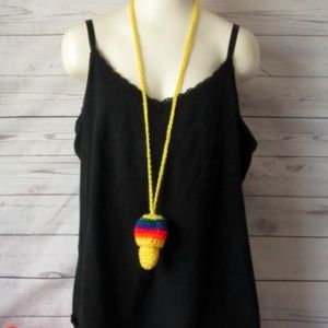 Rainbow Shroom Necklace Festival Pouch